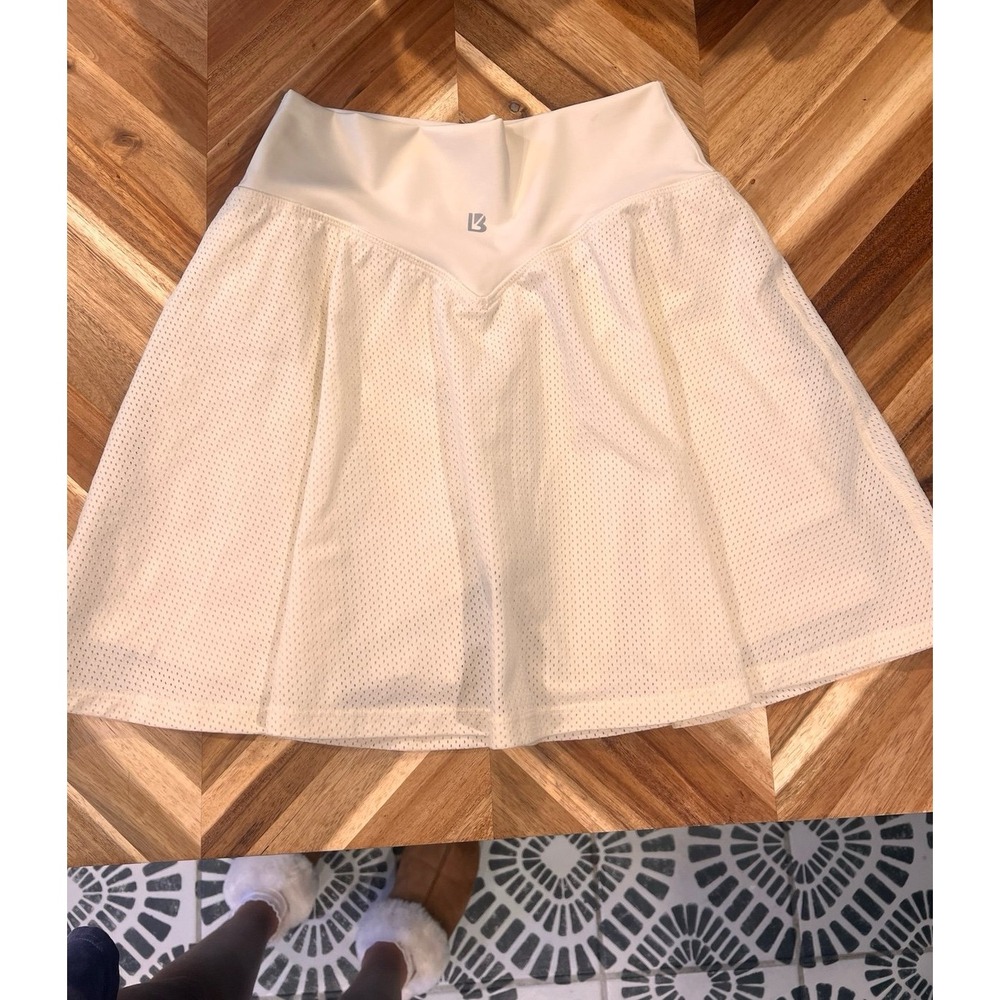 BuffBunny Cream Athletic Skort with built in shorts - Picture 3 of 7